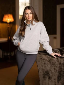 Le Mieux Kali Quarter Zip Sweat Grey Marl