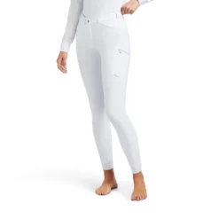 Ariat Womens Triton Grip Knee Patch Breeches White -Fournitures Équestres Boutique 10039361 front