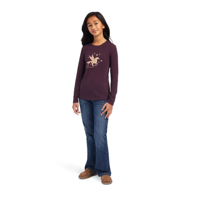 Ariat Youth Dream Long Sleeve T-Shirt Mulberry 2 Ariat Youth Dream Long Sleeve T-Shirt Mulberry – Image 2