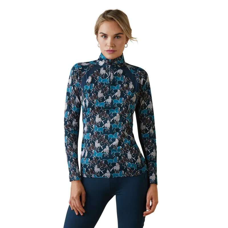 Ariat Womens Sunstopper 2.0 Quarter Zip Baselayer Mosaic Blue Reflections Print 5 Ariat Womens Sunstopper 2.0 Quarter Zip Baselayer Mosaic Blue Reflections Print – Image 5