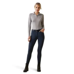 Ariat Womens Sunstopper 2.0 Quarter Zip Baselayer Silver Sconce Dot -Fournitures Équestres Boutique 10043597 full