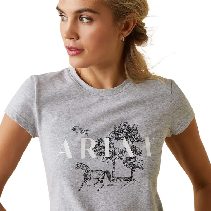 Ariat Womens Toile Dogs T-Shirt Heather Grey 1 Ariat Womens Toile Dogs T-Shirt Heather Grey