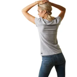 Ariat Womens Toile Dogs T-Shirt Heather Grey 7 Ariat Womens Toile Dogs T-Shirt Heather Grey -Fournitures Équestres Boutique 10043648 back