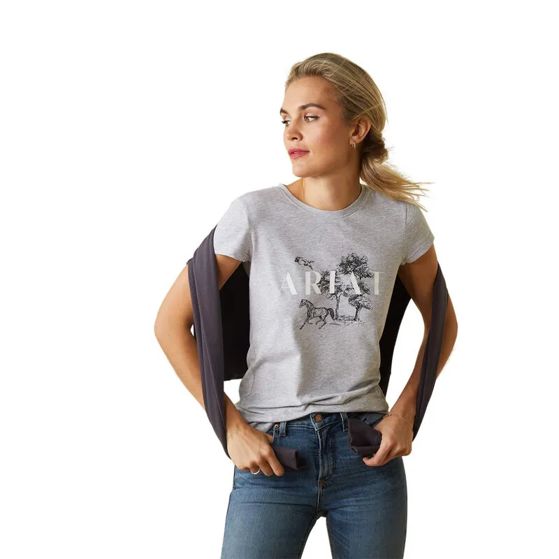 Ariat Womens Toile Dogs T-Shirt Heather Grey 5 Ariat Womens Toile Dogs T-Shirt Heather Grey – Image 5