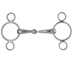 Shires Hollow Mouth Two Ring Gag Bit In S/STEEL