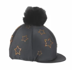 Shires Diamante Star Hat Cover In BLACK