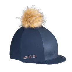 Aubrion Team Bobble Hat Cover In NAVY -Fournitures Équestres Boutique 8548 navy 1 1
