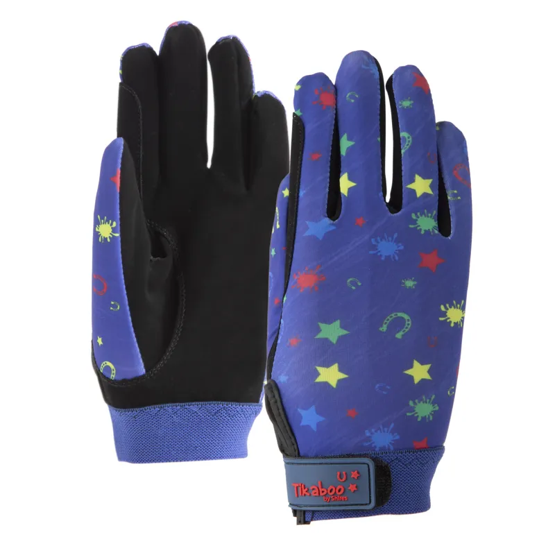 Tikaboo Kids' Riding Gloves In Navy Splodge 1 Tikaboo Kids' Riding Gloves In Navy Splodge