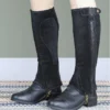 Moretta Suede Childs Half Chaps In Black