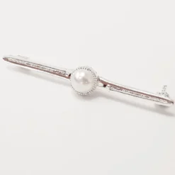 Equetech Pearl Stock Pin In Silver