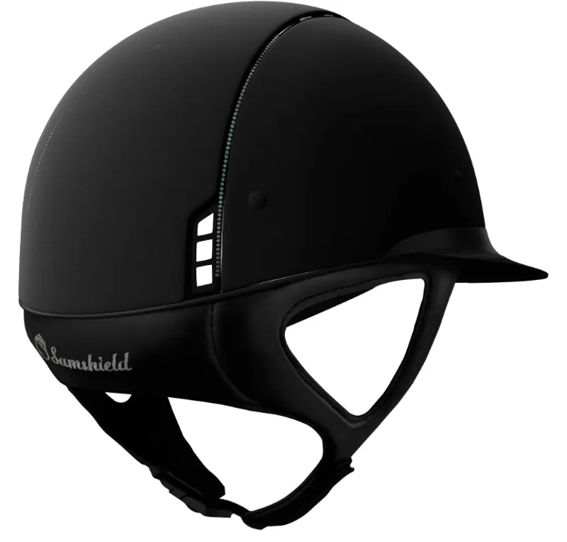 Custom Samshield Helmet - Miss Samshield Matt Black With Black Swarovski M 1 Custom Samshield Helmet - Miss Samshield Matt Black With Black Swarovski M