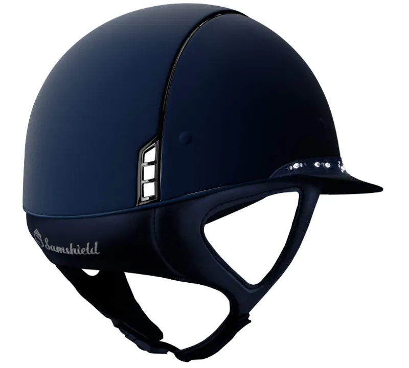 Custom Samshield Helmet - Miss Samshield Matt Blue With Pearl Drop Top 1 Custom Samshield Helmet - Miss Samshield Matt Blue With Pearl Drop Top