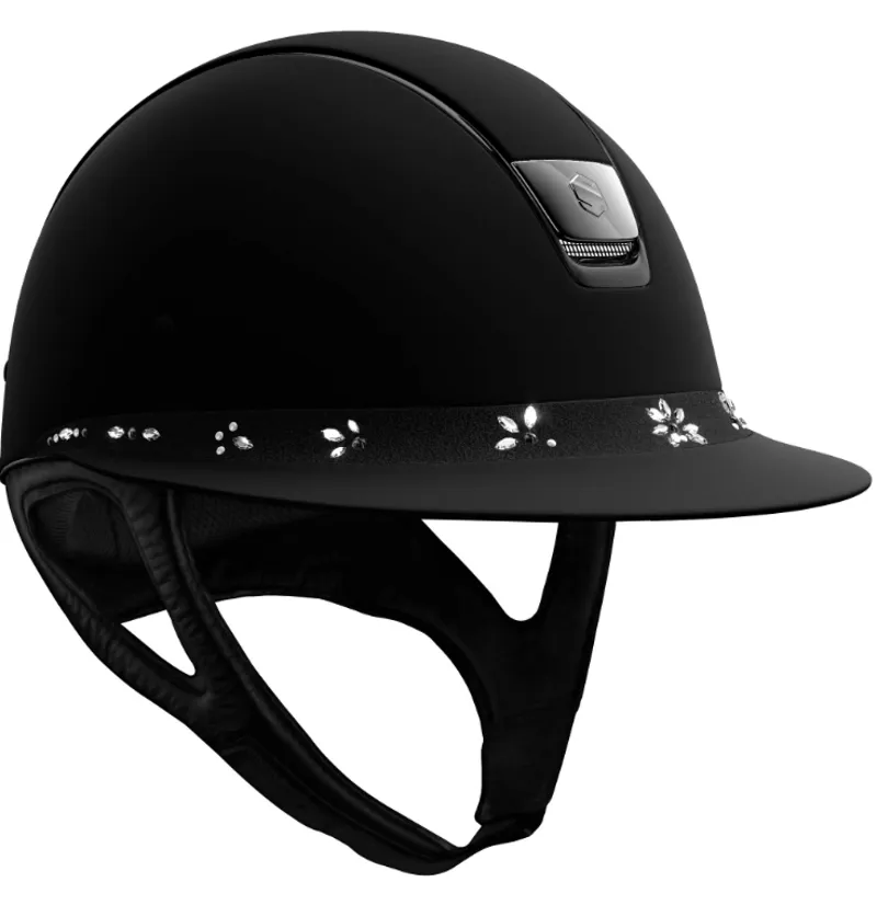 Custom Samshield Helmet - Miss Samshield Matt Black With Pearl Drops Band L 2 Custom Samshield Helmet - Miss Samshield Matt Black With Pearl Drops Band L – Image 2