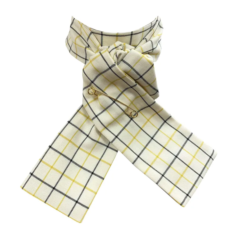 Equetech Tattersall Checked Stock In Yellow 1 Equetech Tattersall Checked Stock In Yellow