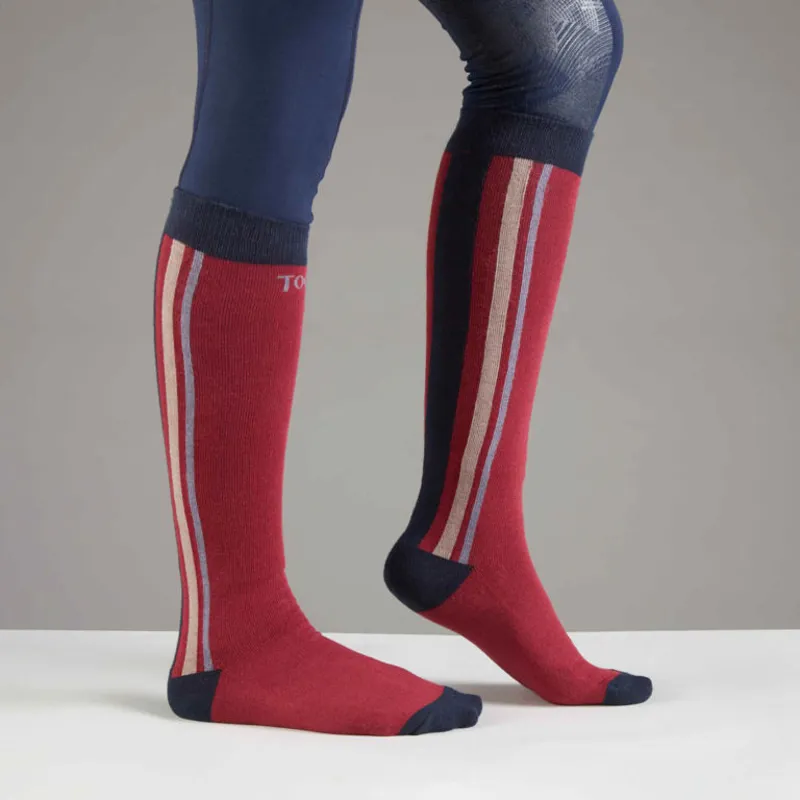 Toggi Eco Band Socks Womens 2 Pack Taupe/Berry 2 Toggi Eco Band Socks Womens 2 Pack Taupe/Berry – Image 2