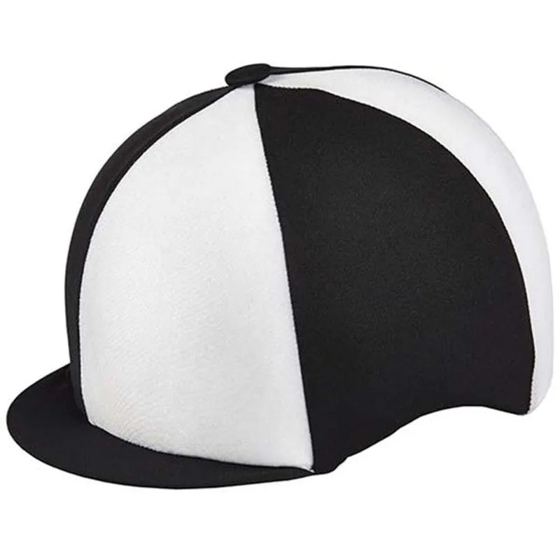 Capz Lycra Hat Covers Quartered Black/White 1 Capz Lycra Hat Covers Quartered Black/White