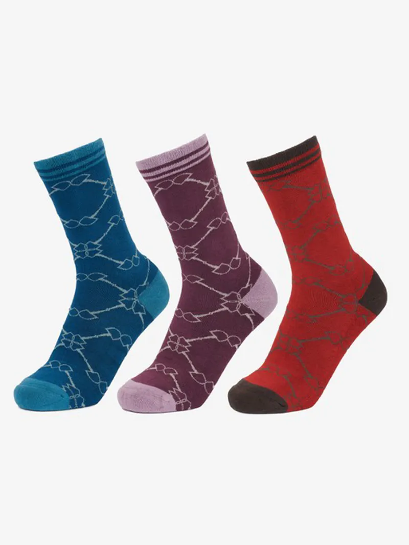LeMieux Valencia Bamboo Socks - 3 Pack Snaffles 2 LeMieux Valencia Bamboo Socks - 3 Pack Snaffles – Image 2