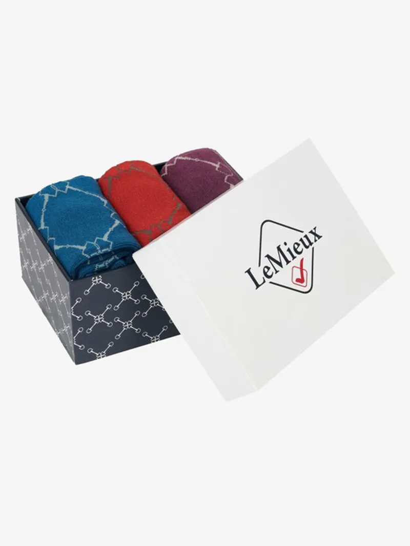 LeMieux Valencia Bamboo Socks - 3 Pack Snaffles 1 LeMieux Valencia Bamboo Socks - 3 Pack Snaffles