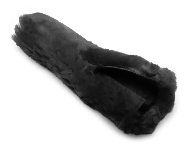KM Elite Lambswool Noseband Cover Black 1 KM Elite Lambswool Noseband Cover Black