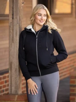 LeMieux Ladies Elite Sherpa Lined Zip Through Hoodie Black