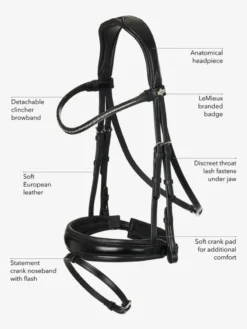Lemieux Classic Dressage Bridle Brown 10 Lemieux Classic Dressage Bridle Brown -Fournitures Équestres Boutique brown5 2