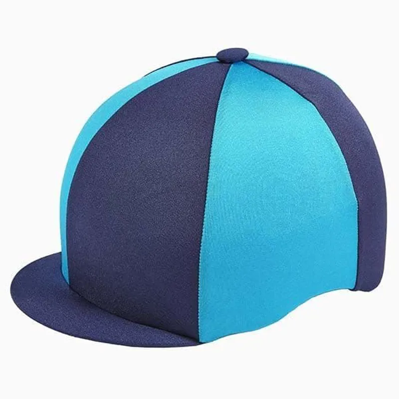 Capz Lycra Hat Covers Quartered Navy/Light Blue 1 Capz Lycra Hat Covers Quartered Navy/Light Blue