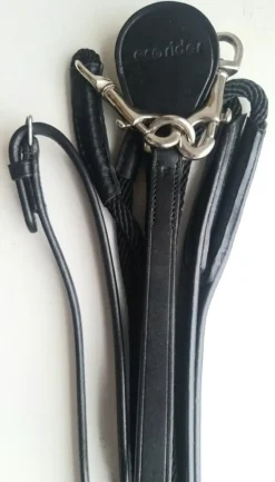 Ecorider Leather Draw Reins Black