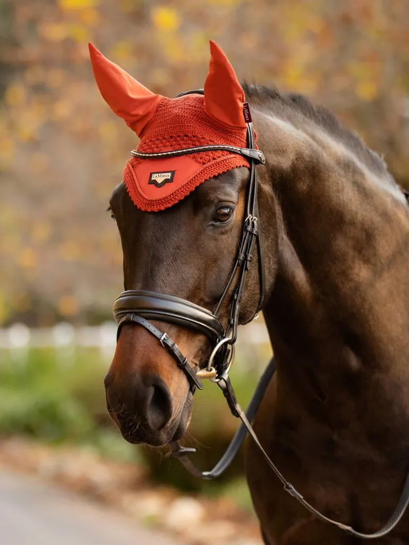 LeMieux Loire Satin Fly Hood Sienna 1 LeMieux Loire Satin Fly Hood Sienna