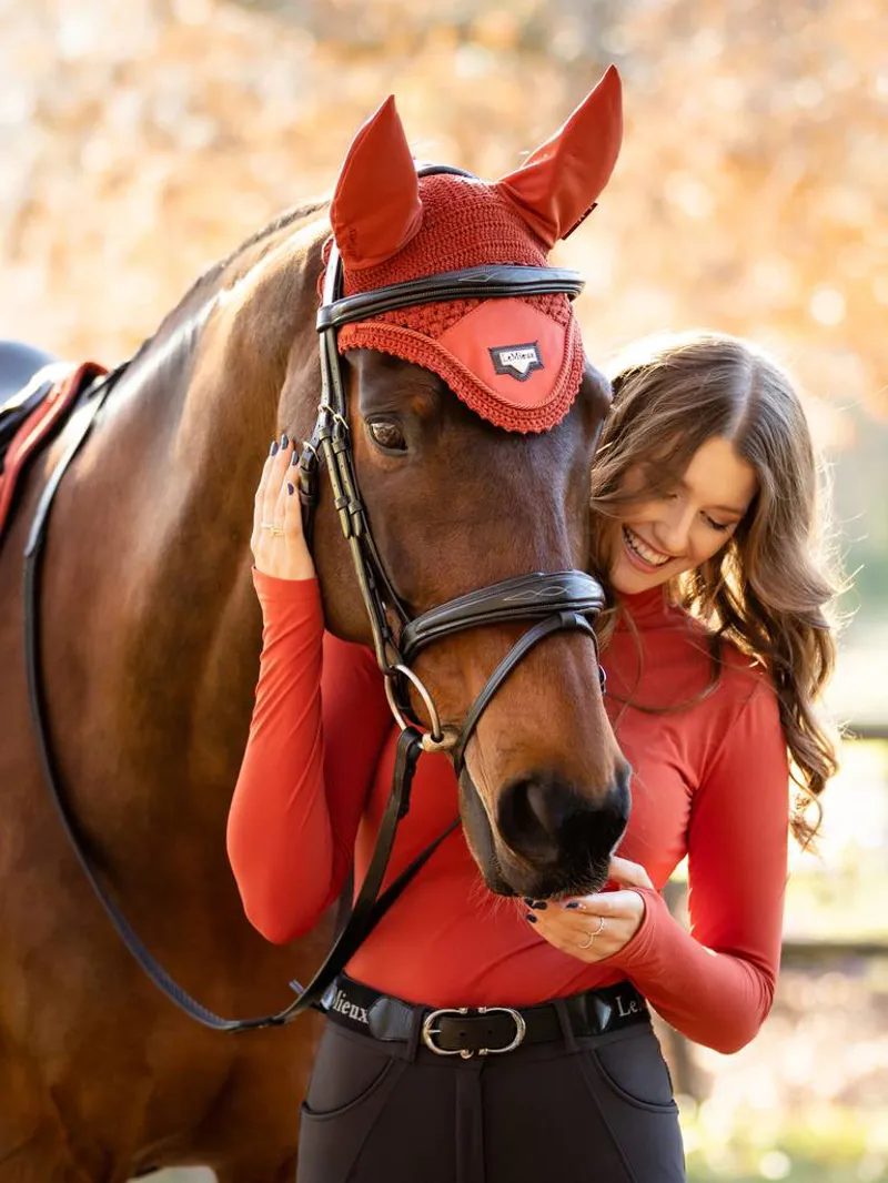 LeMieux Loire Satin Fly Hood Sienna 4 LeMieux Loire Satin Fly Hood Sienna – Image 4