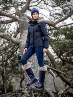 LeMieux Wellington Boot Sock Faux Fur Black