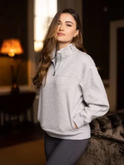 Le Mieux Kali Quarter Zip Sweat Grey Marl -Fournitures Équestres Boutique it03366 lifestyle kaliquarterzip greymarl 3 1
