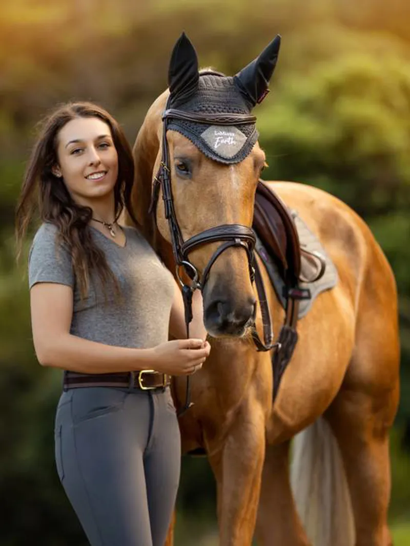 LeMieux Earth Fly Hood Moss Large 2 LeMieux Earth Fly Hood Moss Large – Image 2