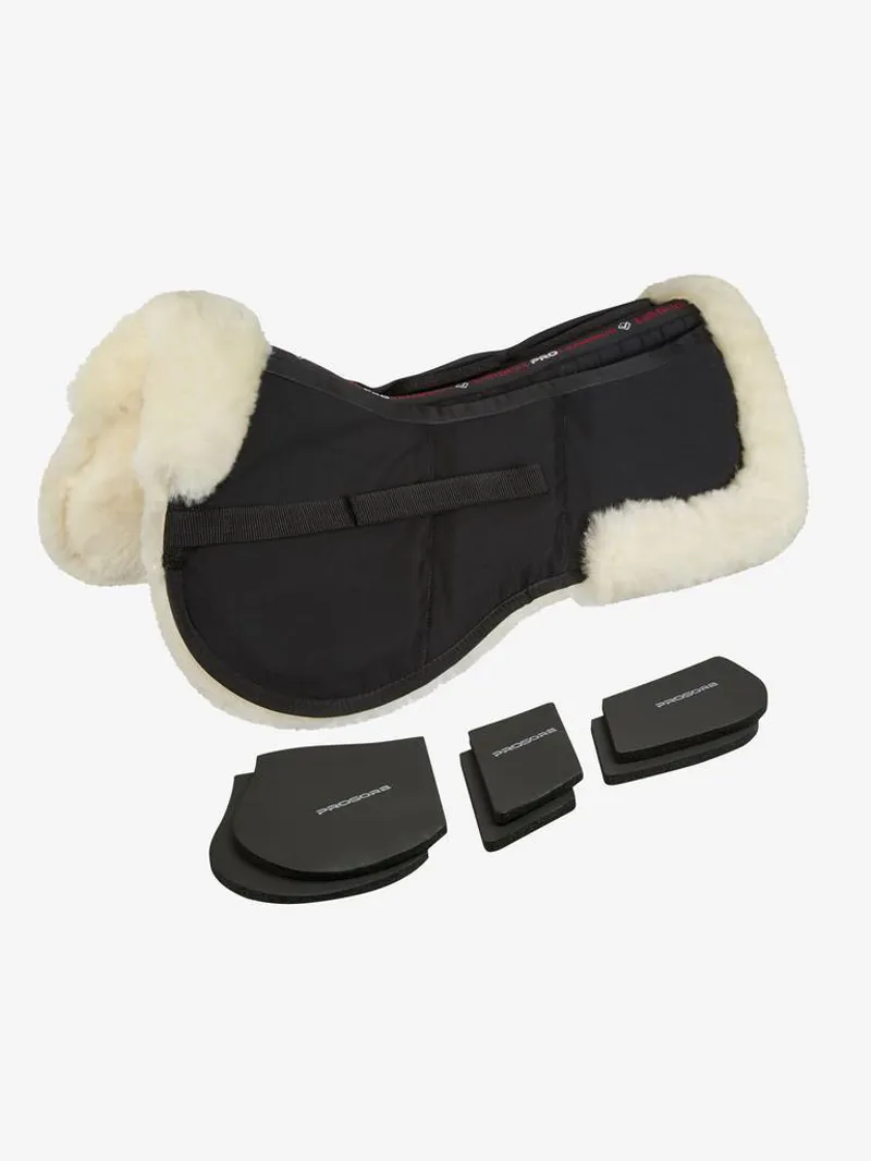 LeMieux ProSorb Lambskin 3 Pocket Half Pad Black/Black 3 LeMieux ProSorb Lambskin 3 Pocket Half Pad Black/Black – Image 3
