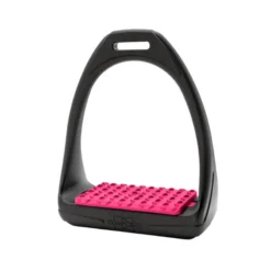 Celtic Equine Reflex Stirrup Black With Pink Tread