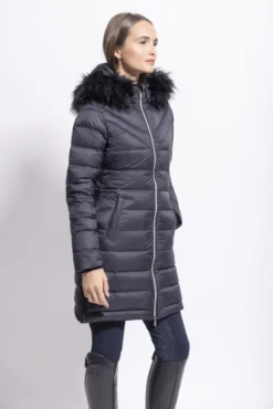 Samshield Everest Long Down Jacket Black/Black Chrome -Fournitures Équestres Boutique samshield fw21 everest FV black RG 4086 min