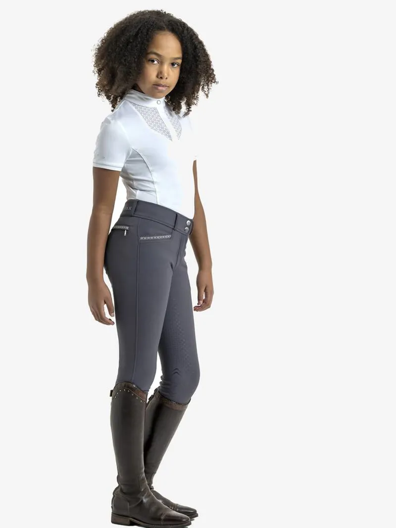 LeMieux Youth Show Shirt With Bib White/White 1 LeMieux Youth Show Shirt With Bib White/White