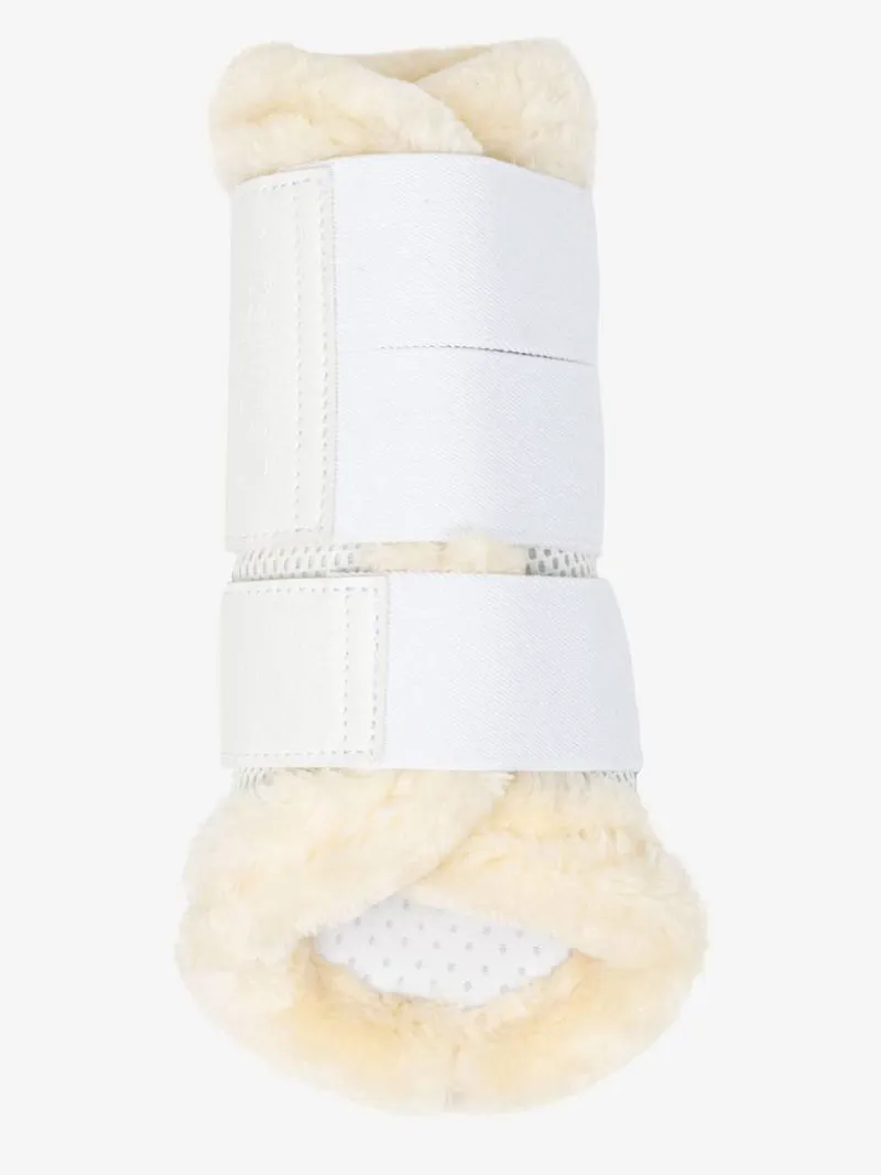 LeMieux Fleece Edged Mesh Brushing Boot White/Natural 2 LeMieux Fleece Edged Mesh Brushing Boot White/Natural – Image 2